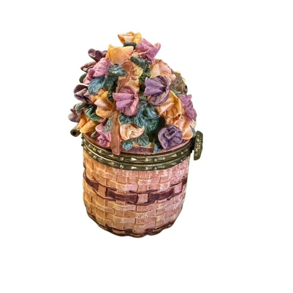 Longaberger Boyds Bear May Series SWEET PEA Basket Trinket Treasure Box - Picture 2 of 9